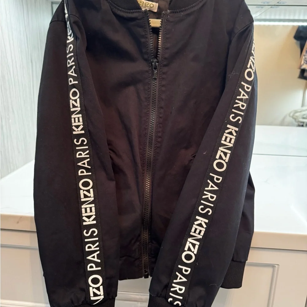 KENZO Kids Black and White Logo Jacket Boys Size 8 - Picture 1 of 5